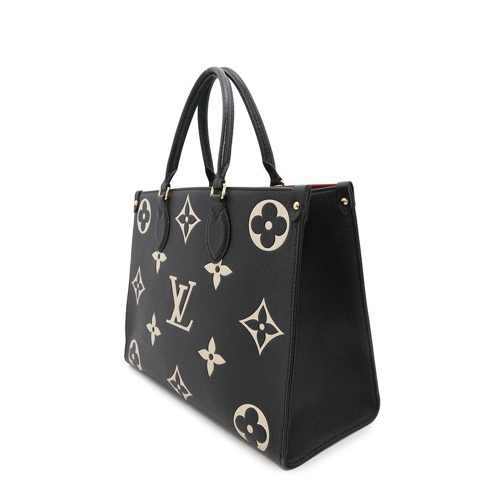 Louis Vuitton Monogram Black Shoulder OnTheGo Bag Tote Empreinte